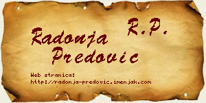 Radonja Predović vizit kartica